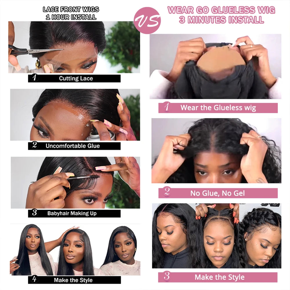 40 50 Inch Water Wave Curly Lace Front Wigs 13x4 13x6 HD Deep Wave Lace Frontal Wig 7x5 Glueless Human Hair Wigs For Women 300%