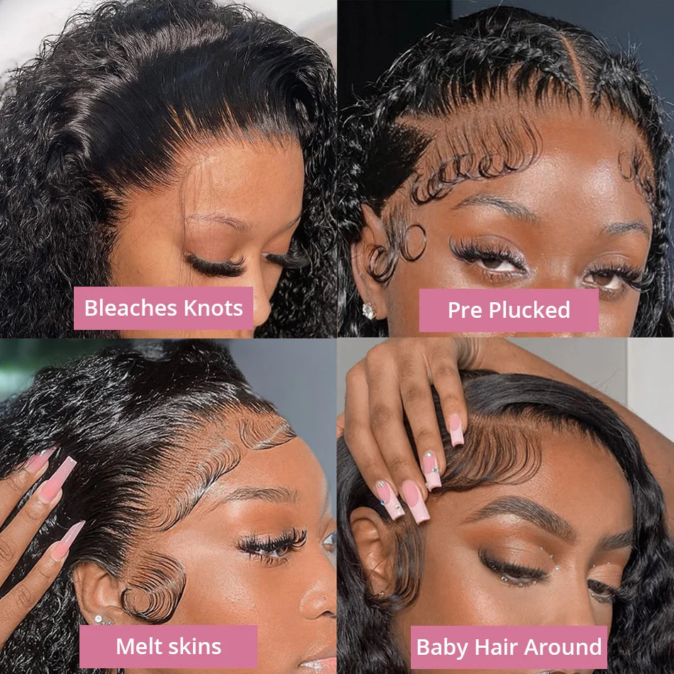 40 50 Inch Water Wave Curly Lace Front Wigs 13x4 13x6 HD Deep Wave Lace Frontal Wig 7x5 Glueless Human Hair Wigs For Women 300%