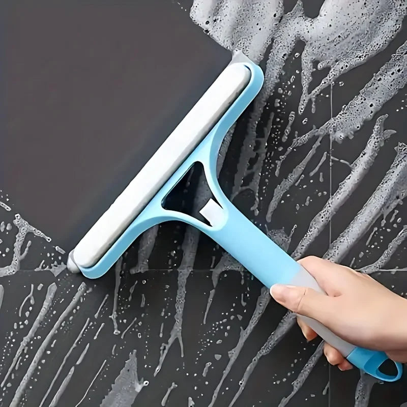 Non-Slip Blue Window Squeegee - Multi-Purpose Wiper for Home Car Glass Cleaning No Water Marks
