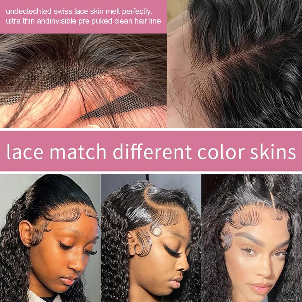 40 50 Inch Water Wave Curly Lace Front Wigs 13x4 13x6 HD Deep Wave Lace Frontal Wig 7x5 Glueless Human Hair Wigs For Women 300%