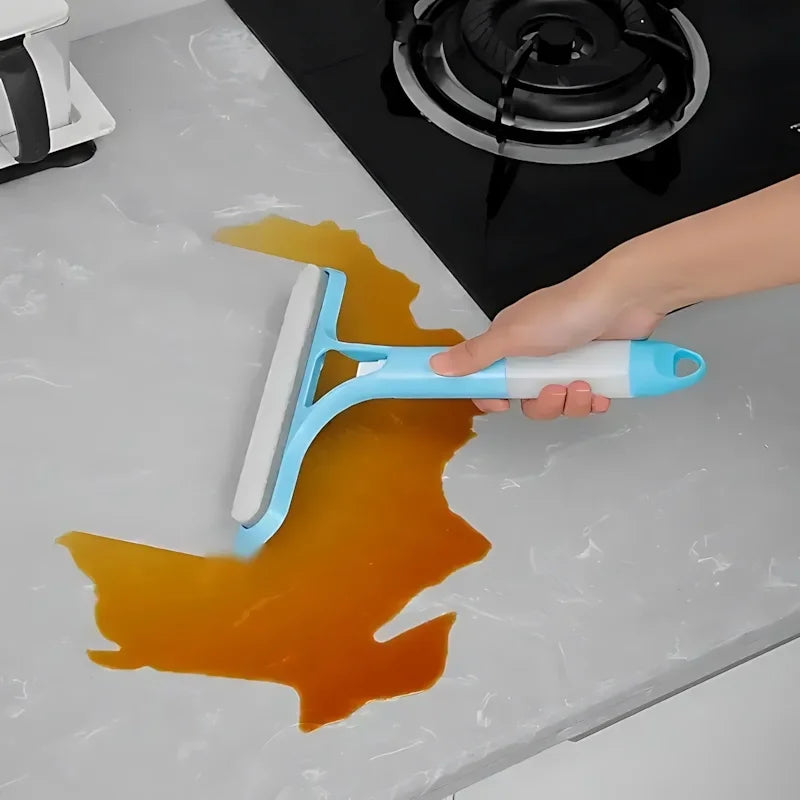 Non-Slip Blue Window Squeegee - Multi-Purpose Wiper for Home Car Glass Cleaning No Water Marks
