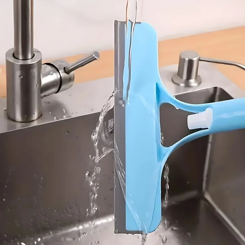 Non-Slip Blue Window Squeegee - Multi-Purpose Wiper for Home Car Glass Cleaning No Water Marks