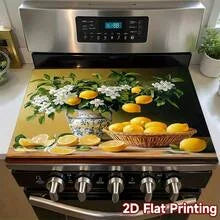 2D Flat Stove Cover Mat - Classic Tree Design with Intricate Branches & Leaves, Durable Rubber Table Protector for Kitchen Decor
