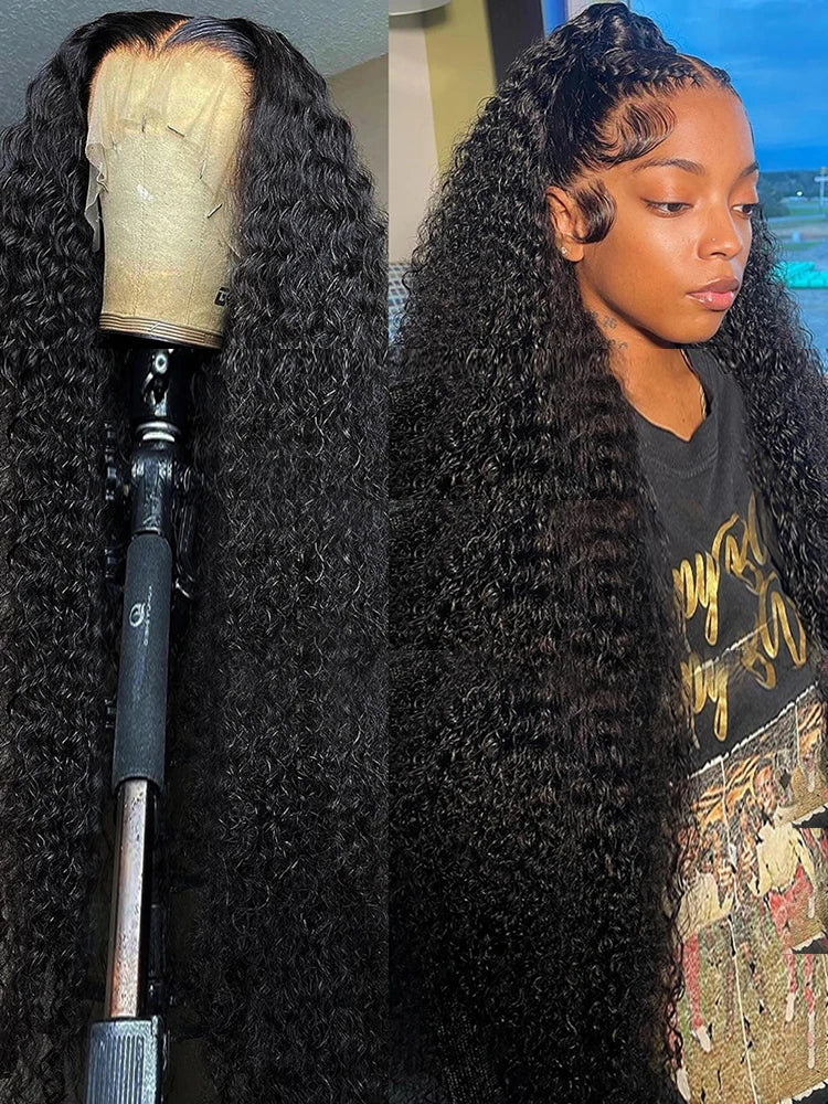 40 50 Inch Water Wave Curly Lace Front Wigs 13x4 13x6 HD Deep Wave Lace Frontal Wig 7x5 Glueless Human Hair Wigs For Women 300%