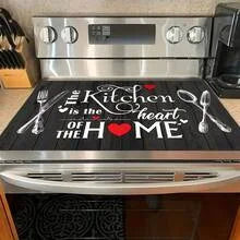 2D Flat Stove Cover Mat - Classic Tree Design with Intricate Branches & Leaves, Durable Rubber Table Protector for Kitchen Decor