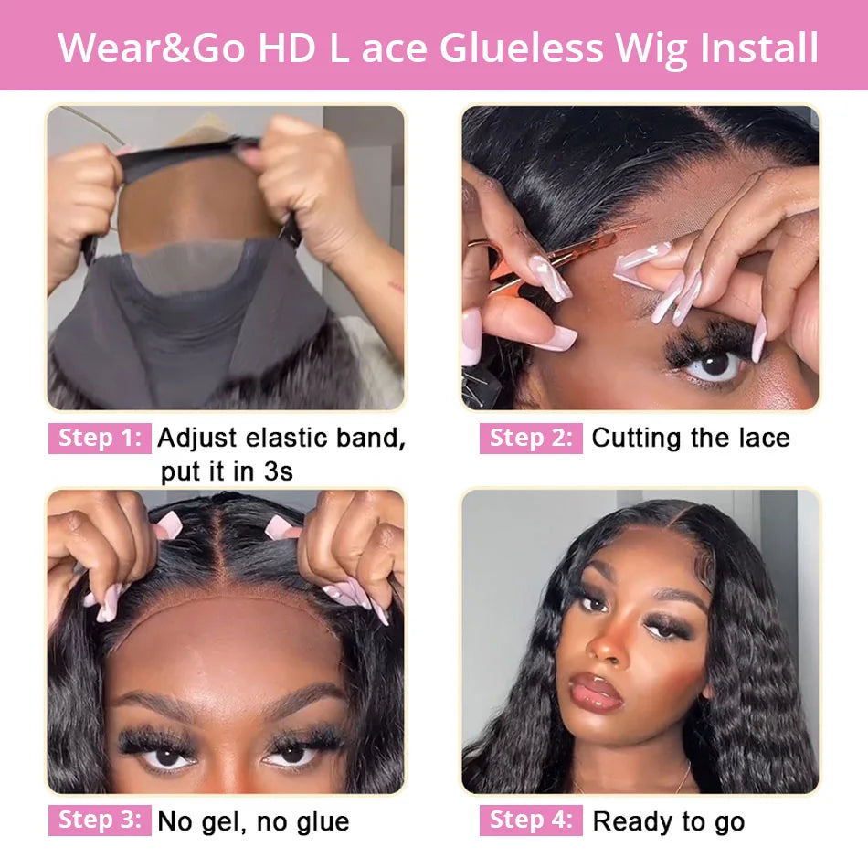 40 50 Inch Water Wave Curly Lace Front Wigs 13x4 13x6 HD Deep Wave Lace Frontal Wig 7x5 Glueless Human Hair Wigs For Women 300%