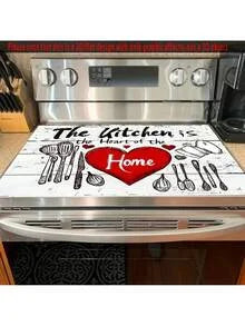 2D Flat Stove Cover Mat - Classic Tree Design with Intricate Branches & Leaves, Durable Rubber Table Protector for Kitchen Decor