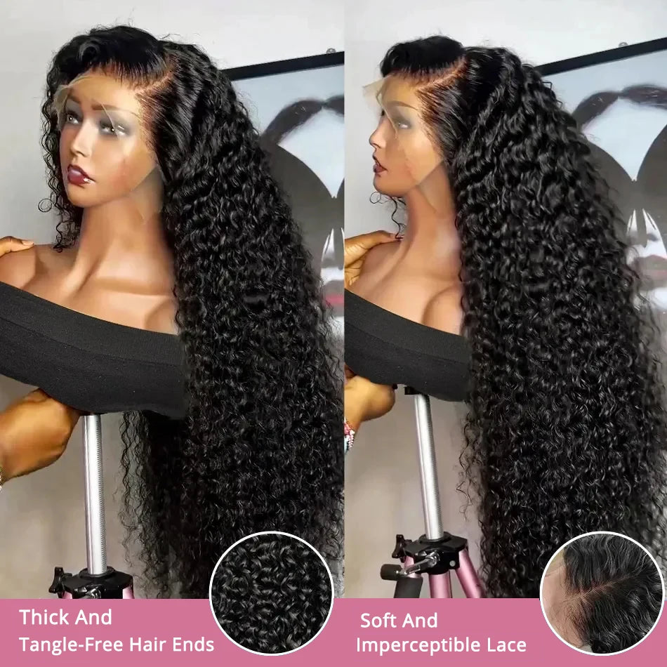 40 50 Inch Water Wave Curly Lace Front Wigs 13x4 13x6 HD Deep Wave Lace Frontal Wig 7x5 Glueless Human Hair Wigs For Women 300%