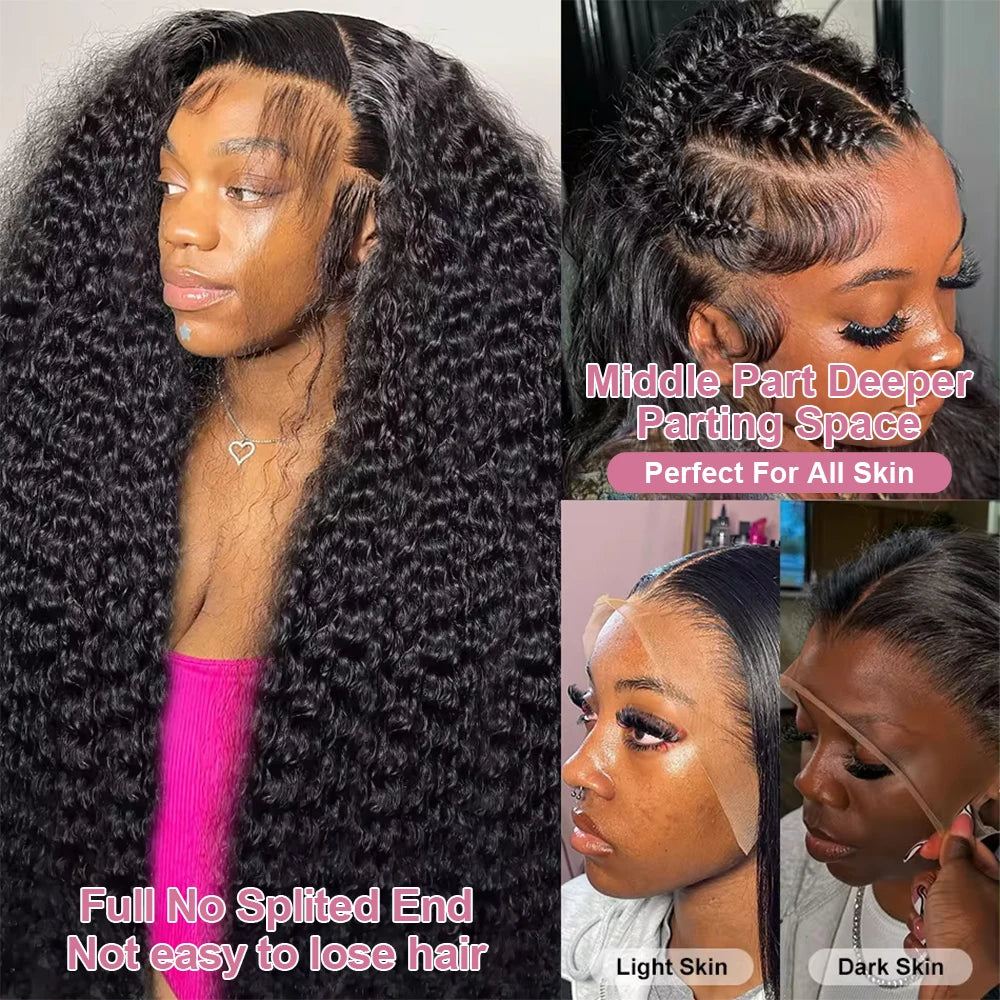 40 50 Inch Water Wave Curly Lace Front Wigs 13x4 13x6 HD Deep Wave Lace Frontal Wig 7x5 Glueless Human Hair Wigs For Women 300%